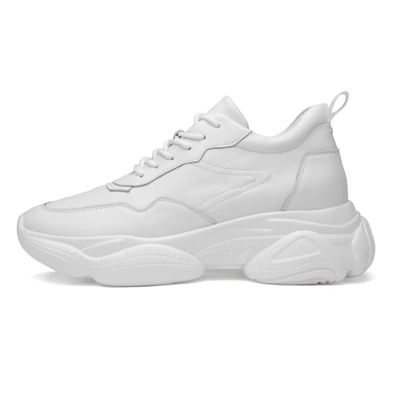 8 cm (3.1 inches) White Invisible Height Increasing Sneakers - My Taller Self