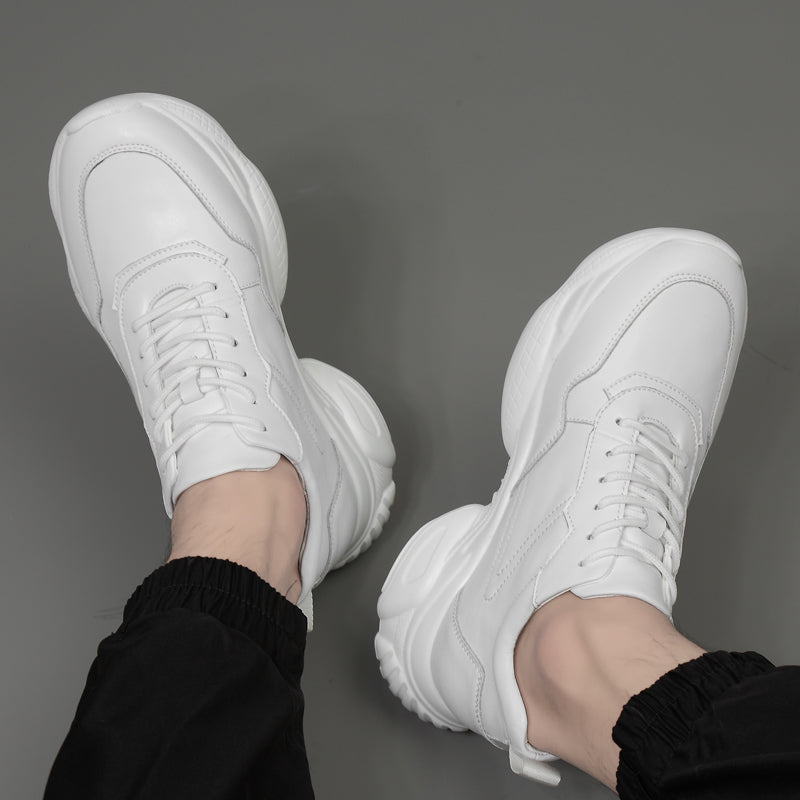 8 cm (3.1 inches) White Invisible Height Increasing Sneakers - My Taller Self