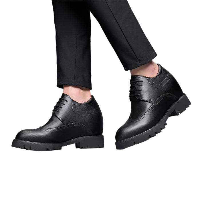 12 cm (4.7 inches) Taller Black Formal Elevator Shoes for Men - My Taller Self