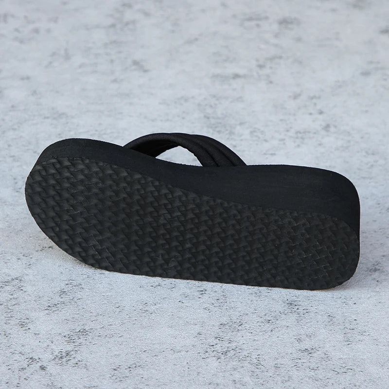 Black Platform Flip Flops - MyTallerSelf